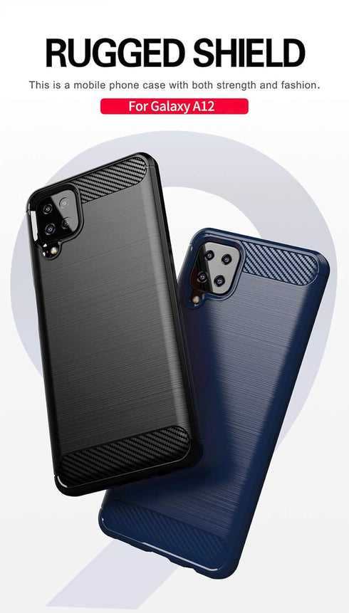 yuanming Galaxy A12 Case with HD Screen Protector, Shock-Absorption Flexible TPU Bumper Cove for Samsung Galaxy A12