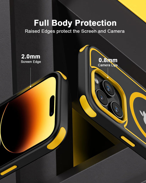iPhone 14 Pro Case, Compatible with MagSafe, Crystal Clear Case with Magnetic Ring, Multicolor Protective Shockproof