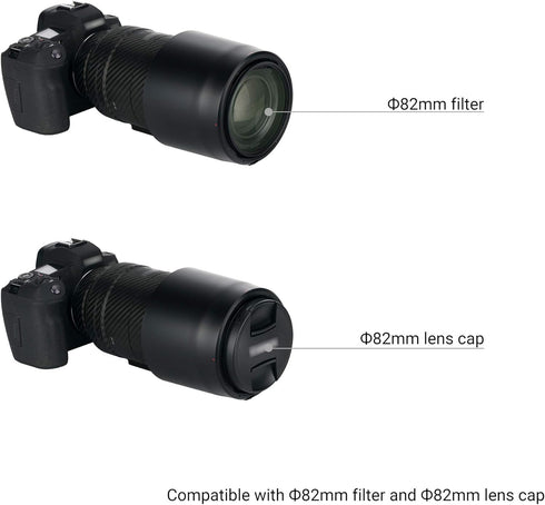 Reversible Lens Hood Shade for Canon RF 600mm f/11 is STM Lens, Fits Canon EOS R RP R5 R6, Replaces ET-88B, 82mm Filter