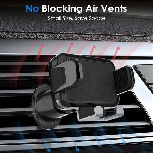 Phone Mount Holder for Car Vent, 2023 Upgraded Aluminum Gravity Car Phone Holder Mount for iPhone 15 Pro Max 14 13