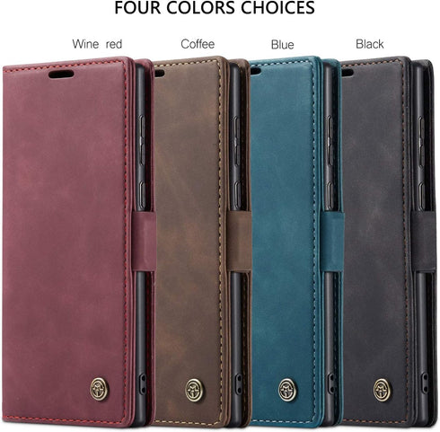 Samsung Galaxy Note 20 Wallet Case, Coffee Retro PU Leather Flip Cover with Card Slots and Kickstand