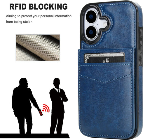 KIHUWEY 17 6.3 Inch for iPhone Case Wallet Compatible with MagSafe Wireless Charging, Credit Card Holder, RFID Flip