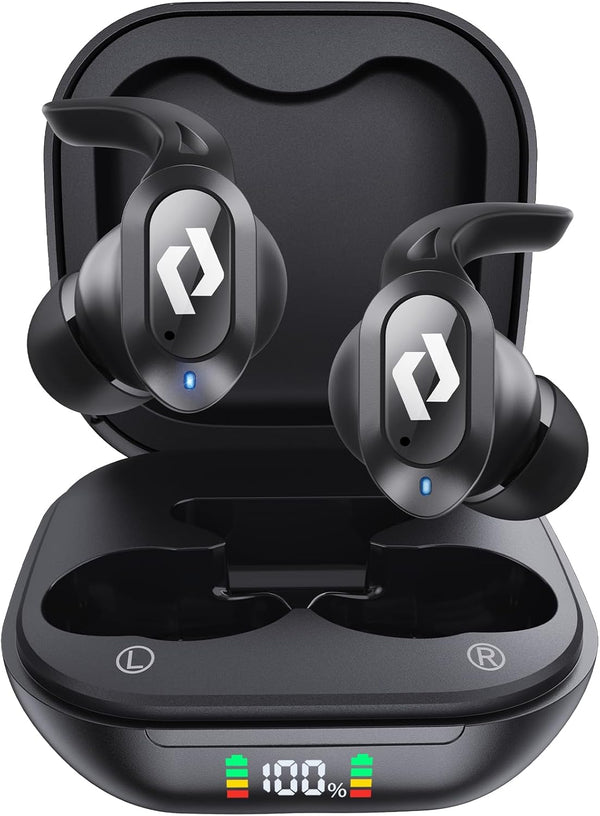 CREASO Bluetooth Earbuds Wireless Ear buds Wireless Charging Case Waterproof Headphones Built in