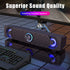 Smalody Small Computer Speakers for Desktop Gaming Monitor, Wired USB Powered Mini Soundbar with Cool LED Light