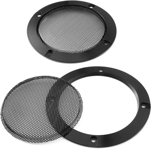Facmogu 2PCS 4in Black Round Speaker Grills Cover, Metal Mesh Replacement for 4 Inch Woofer Speakers