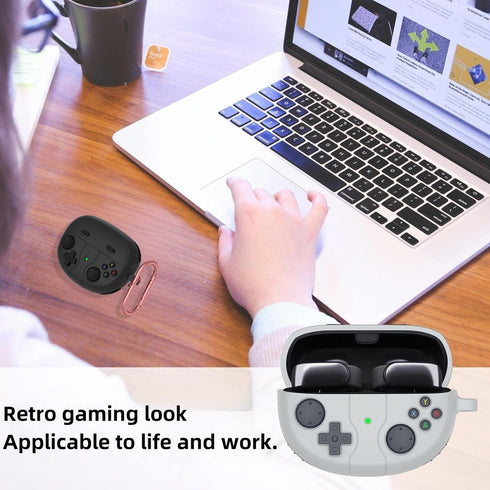 Silicone Case Compatible with Bose Ultra Open Earbuds, Cute Game Design Soft Protective Cover with Cleaning Kit