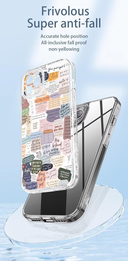 Phone Case with Bible Verses, Compatible with iPhone 15, Jesus Quotes Christian Design, Soft Shockproof Cover