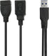 GINTOOYUN USB 3.0 Splitter Cable, USB Type A 3.0 Male to 3.0 Female and 2.0 Female Y Extension for PC, Laptop, 30cm