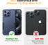 Diaclara iPhone 15 Pro Max Case - Dark Blue, Military Grade Drop Protection, Anti-Spy Privacy Screen Protector, Heavy