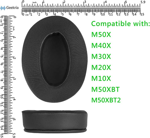 Geekria Sport Extra Thick Cooling-Gel Replacement Ear Pads for Audio-Technica ATH M50X, M50XBT, M50, M40X, M30, M20, M10