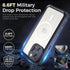 iPhone 15 Pro Case Waterproof, IP68 Case with Kickstand, Impact Resistant TPU + PC for Diving, Swimming, Hiking