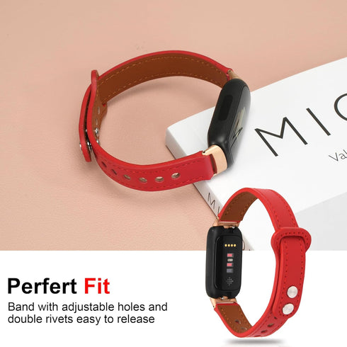 Genuine Leather Replacement Wristband for Inspire 3 Smartwatch, Waterproof Strap, Compatible with Fitbit Inspire 3 for