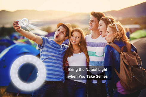 Oternal Selfie Ring Light, Ring Light Rechargeable Portable Clip-on Selfie Fill Light for iPhone Android Smart Phone