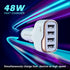 SUNDA 48W/9.6A USB Fast Car Charger, 4-Ports Car Charger Adapter for Apple and Android Smartphones