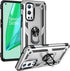 Military Grade Drop Impact Case for Oneplus 9 Pro, 360 Metal Rotating Ring Kickstand Holder, Shockproof (Silver)