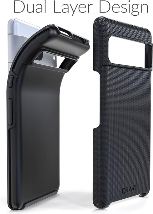 Crave Dual Guard Case for Google Pixel 7, Shockproof Protection, Dual Layer Case, Black