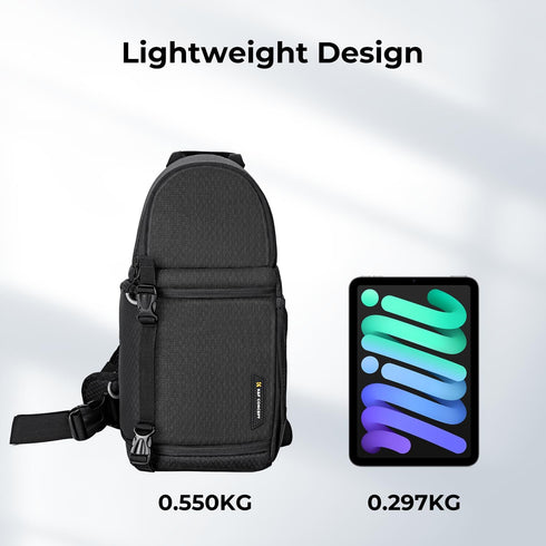 K&F Concept Waterproof Camera Sling Bag, Crossbody Backpack for DSLR/SLR/Mirrorless, Compatible with Canon/Nikon/Sony