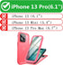 Cozycase Compatible with iPhone 13 Pro Waterproof Case - Full Body Dustproof Shockproof Rugged Waterproof Case for iPhone 13 Pro 6.1 Inch Pink
