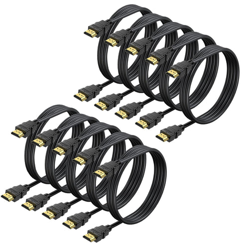 CEFOJQAO 4K HDMI Cable 6.6 FT 10-Pack, Shielded HDMI 2.0 Cable, Computer HDMI