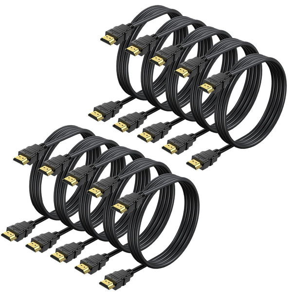 CEFOJQAO 4K HDMI Cable 6.6 FT 10-Pack, Shielded HDMI 2.0 Cable, Computer HDMI
