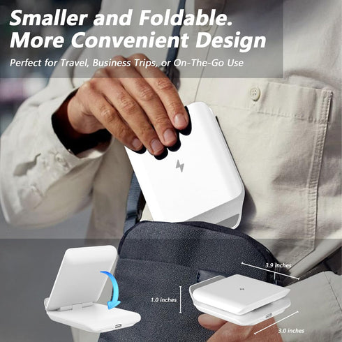 Wireless Charger for Samsung Galaxy Z Flip, Foldable Portable Travel Charging Stand, 15W Fast Charger for Galaxy Z