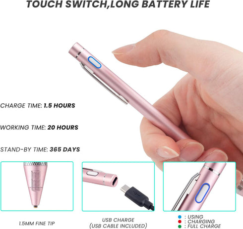 Stylus Pen for Samsung Galaxy S24 Ultra S23 S22 S21 Pencil, Rsepvwy Active Digital Stylus with 1.5mm Ultra Fine Tip for
