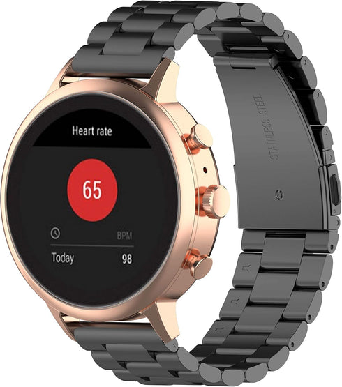 FitTurn Compatible with Rinsmola 2021 Smart Watch Band, Quick Release Classic Stainless Steel Metal Straps