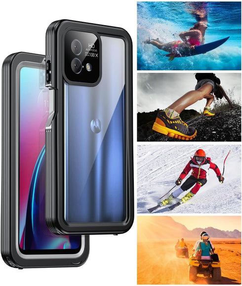 Waterproof Case for Moto G Stylus 2023 5G, Military-Grade Drop Protection, Black