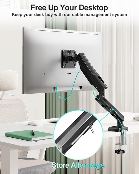 MOUNT PRO 13-32 inch Grommet 4.4 22lbs Single Monitor Desk Mount, Adjustable Full Motion Monitor Arm, Computer Monitor