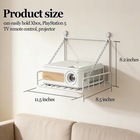 MQXYSDLY 2 11.5" 8.5" Projector Wall Bracket Router Wall Mount Suspension Cup Organizer Free No Drilling Pegs