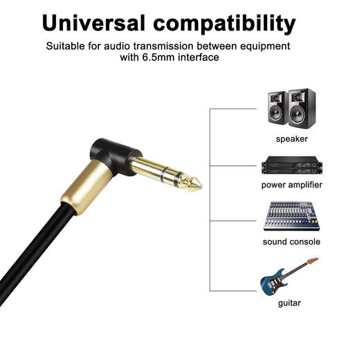 XMSJSIY 6.35mm TRS Pigtail Cable, 1/4 inch Stereo Male Plug to Bare Wire Adapter for Speaker Amplifier Microphone
