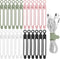 Nearockle 24Pcs Silicone Cable Straps - Cord Organizer for Earphones, Phone Chargers, Reusable Cable Ties for Home
