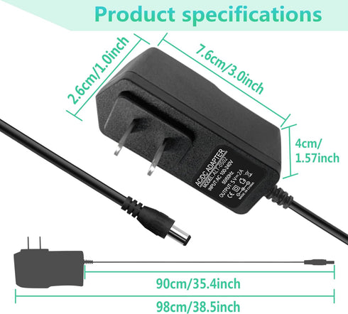 5V 2A Power Adapter 5Volt AC/DC 100-240V 2Amp 1.5A 1A Converter Power Supply with 8 Tips Compatible with Baby Monitor, Camera, TV Box, Speaker,5V Router, Audio/Video, US Plug 5.5mmx2.1mm
