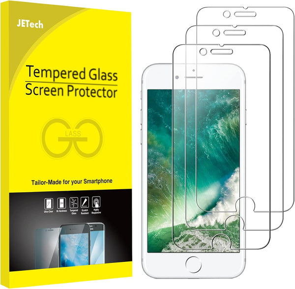 JETech 3-Pack Tempered Glass Screen Protector for iPhone 8 Plus & 7 Plus, 5.5-Inch, Durable Protection.