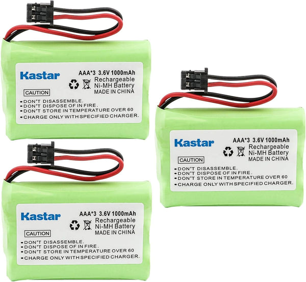 Kastar 3-Pack AAAX3 3.6V MSM 1000mAh Ni-MH Rechargeable Battery for Uniden Cordless Phone Models