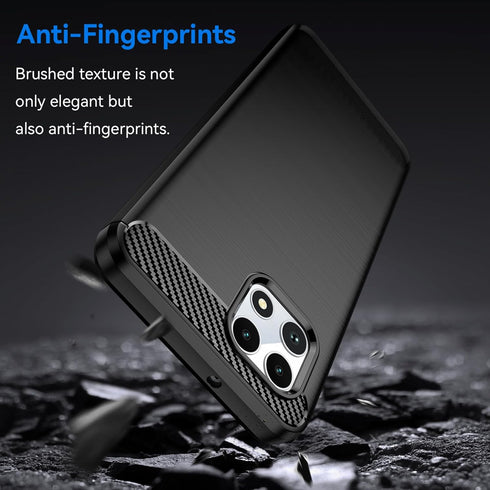 Osophter Shock-Absorption Flexible TPU Rubber Protective Cell Cover for T-Mobile Revvl 7 5G (Black)