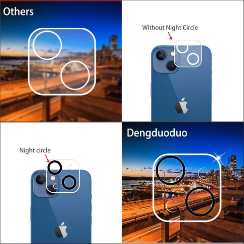 Dengduoduo 3 Pack 14 6.1" 14 6.7", 9H Tempered Glass Camera Lens Protector for iPhone & iPhone Plus Ultra HD, Hardness
