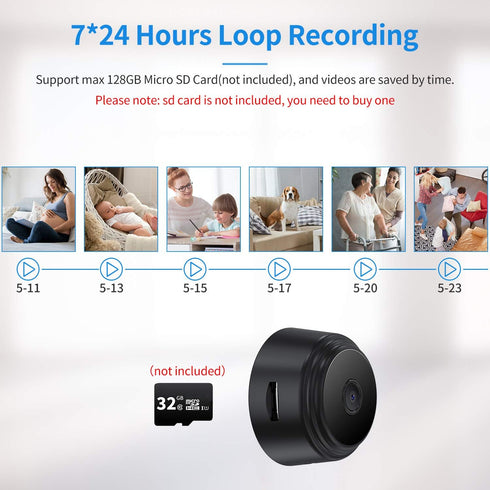 Secrect Mini Spy Camera WiFi Hidden Video Recorder, Small Camera for Spying with Night Vision Home Security