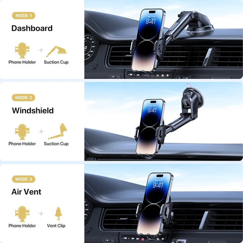 SpeXyngial 360 4.0''-7.0'' Car Phone Holder, Car Phone Mount Rotation, Upgraded Version with Strong Suction Power