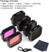 GEPULY 6-Pack Set 13 ND8, ND16, ND32, ND64, ND Filter Lens for GoPro Hero Black, Light Red, Magenta Filters, Snorkel
