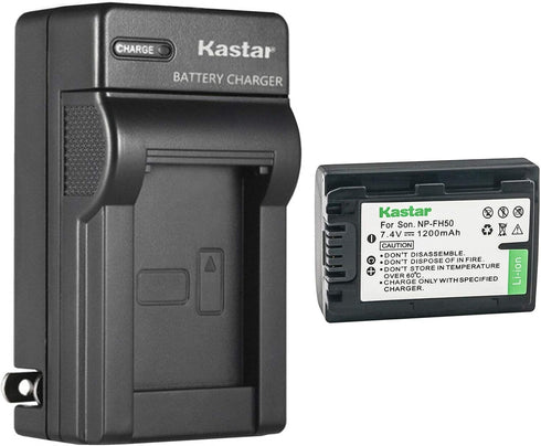 Kastar 1-Pack Battery and AC Wall Charger Replacement for Sony DCR-SR62, DCR-SR65, DCR-SR77,