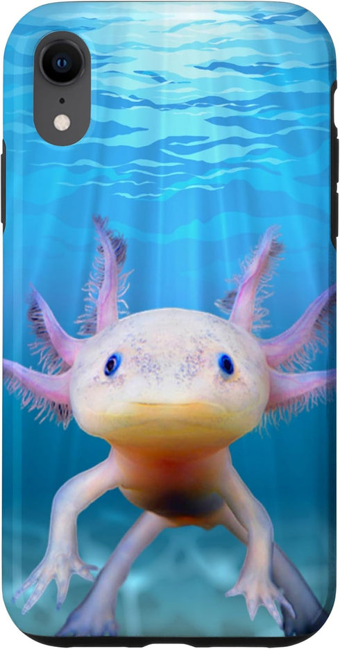 iPhone XR Axolotl Case, Cute Mexican Walking Fish Amphibian Design