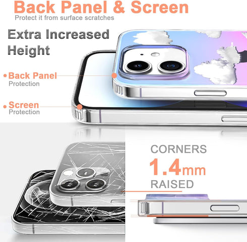 I-MGAE-IN-AR Holographic iPhone 11 Case, Clear Designs with Shockproof Bumper for Women Girls - 6.1 inch