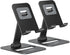 Nulaxy 2 Pack Dual Folding Cell Phone Stand, Fully Adjustable Phone Holder for Desk, Compatible with All Phones, Black