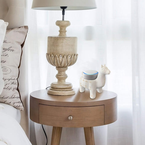 Smart Speaker Table Stand (LLama) - Decorative Holder for Amazon Echo Dot or Google Home Mini - Portable Design, No Sound or Microphone Interference - Durable Poly-Resin