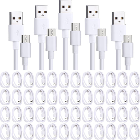 Kanayu 50 Pcs Micro USB Cable Bulk, 3.3 Ft Fast Charging Cable, Compatible with Samsung Galaxy S7, S6 Edge, Kindle, PS4