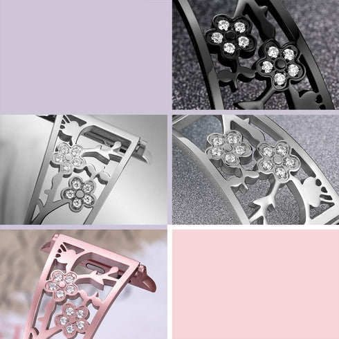 Bling Bracelets Compatible with Apple Watch Band - 46mm/45mm/44mm/42mm Stainless Steel Dressy Jewelry