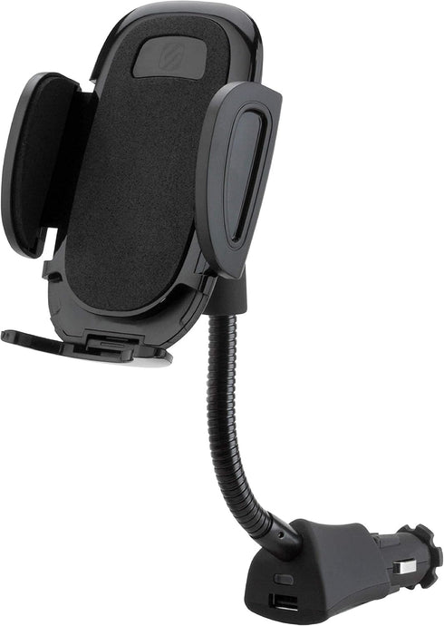 Scosche SUH12V-XCES0 Select Power Socket Mount with Phone Mount for Car, Flexible Neck, USB Charging Port, 360