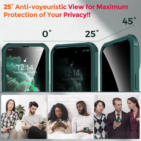CD Loop Magnetic Case for iPhone 11 Pro Max, Military Grade Anti-Peep Privacy Screen, 9H Glass, MagSafe Compatible.