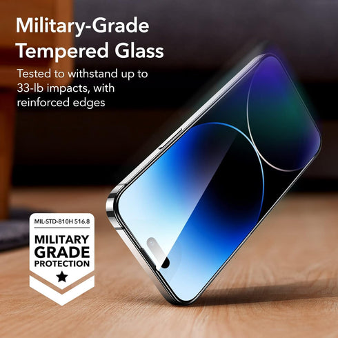ESR 3 Pack Tempered Glass Screen Protector for iPhone 14 Pro, Military-Grade Protection, Easy Installation Frame,